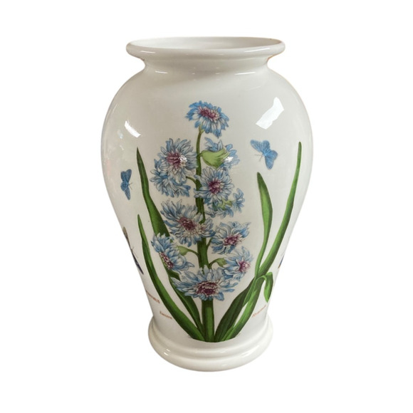 Portmeirion Botanic Garden Hyacinth 8" Vase England Flower Butterfly Stoke - Picture 1 of 5